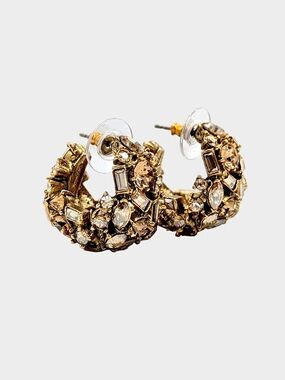 Oscar De La Renta Crystal Domed Earrings
